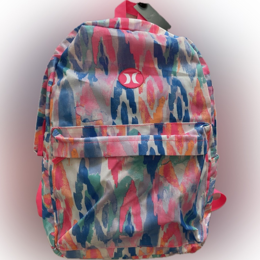 HURLEY HYPER PINK PRINT LAPTOP BACKPACK FITS UP TO 15”